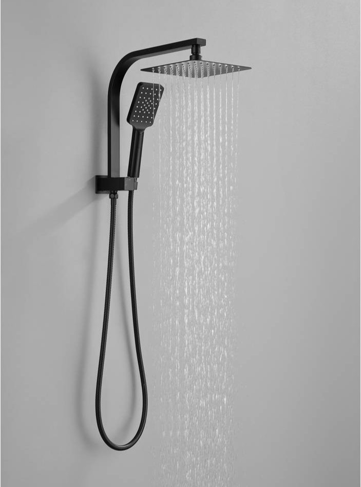 Projet d'installation de plomberie (colonne de douche moderne noire mate), réalisé par PRO BAT-IM, à Val-de-Marne.